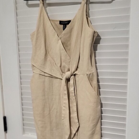 Ellen Tracy Dress Medium, NWOT, Deep Front Pockets Tortoise shell straps - Picture 2 of 12